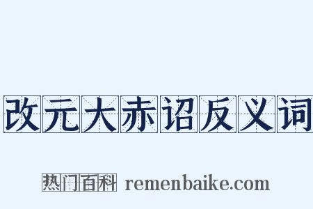 改元大赤诏反义词是什么意思的图片